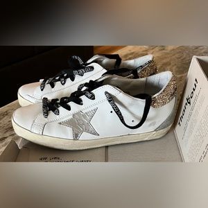 Golden Goose star sneakers 38 white black gold silver shoes